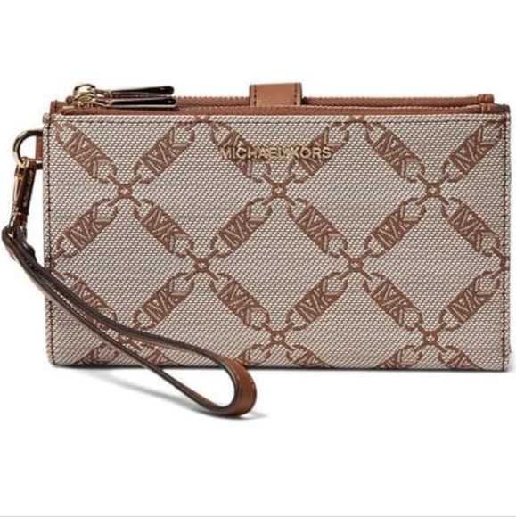 Michael Kors Jet Set Double Zip Wristlet One Size (Camel) - Picture 1 of 10